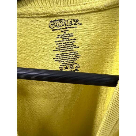 GARFIELD Y2K yellow thrashed grunge tee “Keep Your Attitude I Have My Own” sz XL - Picture 3 of 4